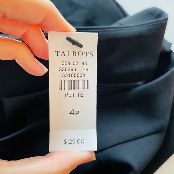 NWT Talbots Pants Trouser Black Lined career minimalist Classic Petite Winter - Picture 5 of 7